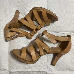 PRICE  DROP - Naturalizer Strappy Sandal with Cork Heel and Sole - Size 9M